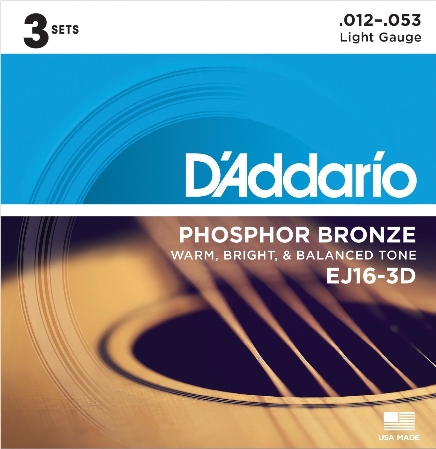 ダダリオ EJ16 3セット アコースティックギター 12ー53 ライトゲージ Amazon.co.jp: D'Addario ダダリオ EJ-16-3D 3セット フォスファー